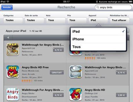 L’App Store complété de filtres de recherche sur iPad
