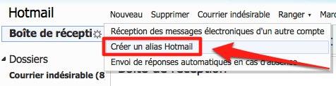 alias hotmail Hotmail offre la possibilité de créer des alias d’adresse e mail