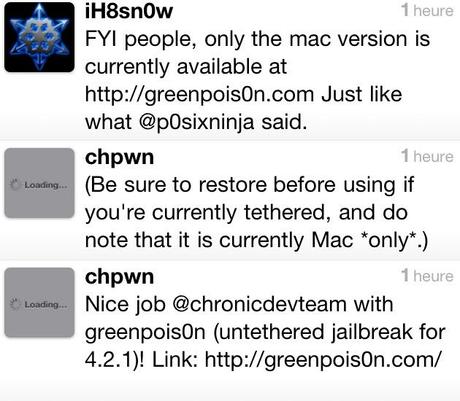 image3 JAILBREAK UNTETHERED 4.2.1 avec GreenPoison RC 5.2 !