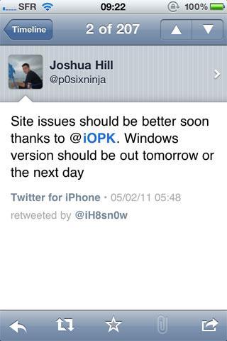 Greenpois0n pour Windows disponible pour demain ou apres demain !