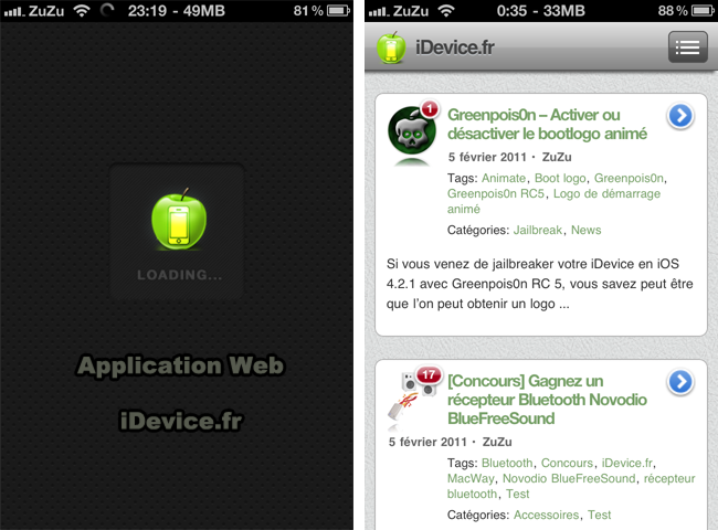 WebApp iDevice.fr