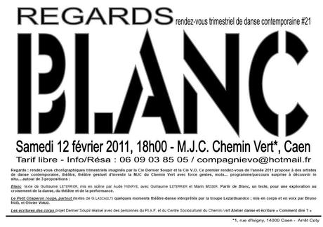 Présentation de Blanc lors de la manifestation Regards à la MJC du Chemin Vert à Caen le samedi 12 février 2011
