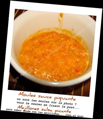 Moules sauce piquante (Thermomix) et mésaventures photographiques - Mejillones salsa picante (Thermomix) y mala suerte fotografica