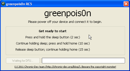 [TUTO] [WINDOWS] Jailbreak iPhone 4 iOS 4.2.1 untethered avec GreenPois0n