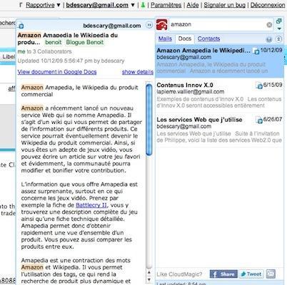 cloudmagic Gmail: CloudMagic recherche simultanément sur Gmail, Contacts et Google documents