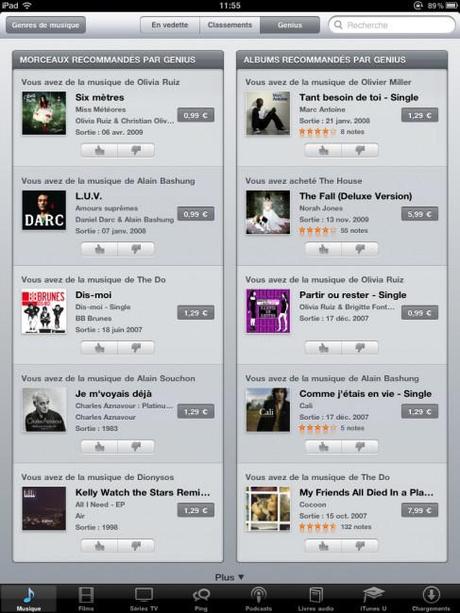 Genius intégré à votre iTunes Store sur iPhone/iPod Touch/iPad