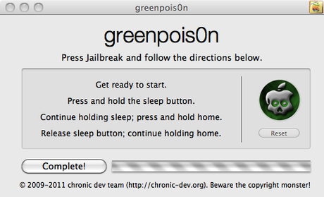 Greenpois0n RC5 – jailbreak untethered pour l’iOS 4.2.1 – disponible sous Windows