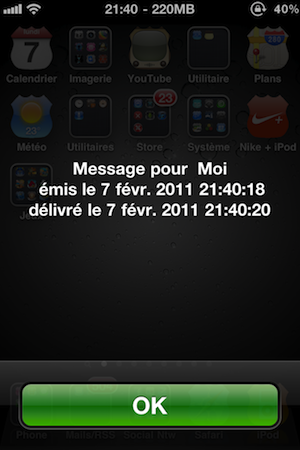 iPhonedelivery (accusé de réception) se met à jours en 0.3.8.8