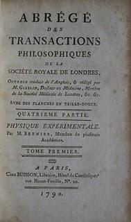 Bibliophilie et Sciences: transactsion philosphiques de la Société Royale de Londres