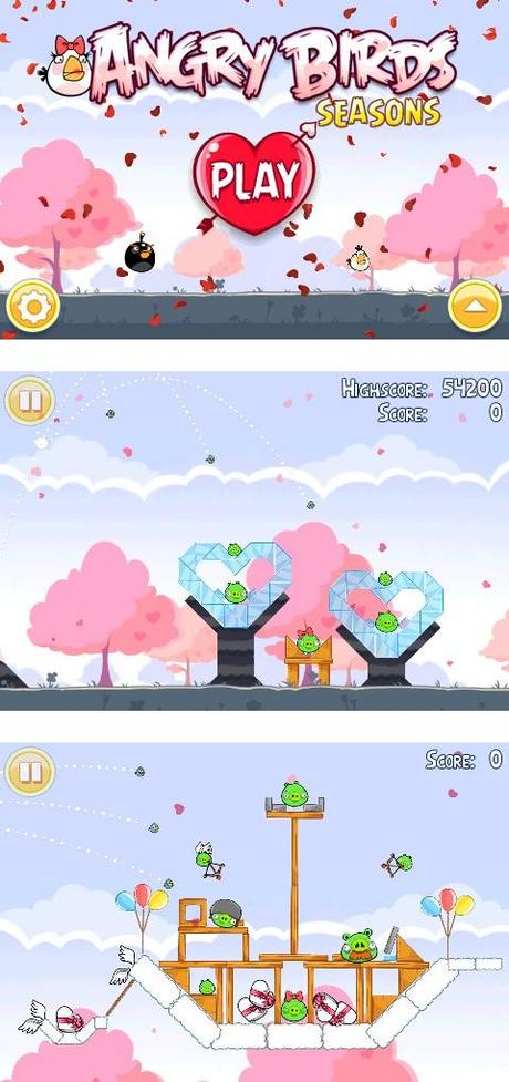 « Angry Birds Seasons » mis à jour pour la Saint-Valentin !!!