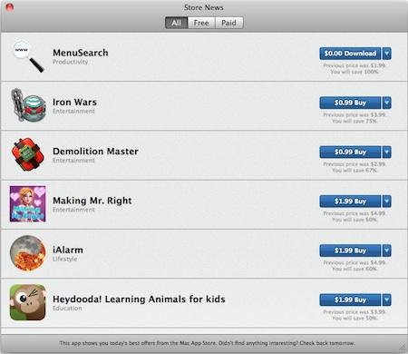 Store News : Toutes les promotions du Mac App Store en un clic