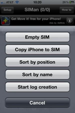 SIManager : Transfert de contact iPhone/SIM
