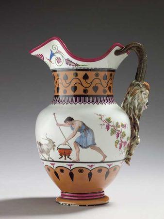 61582474 p Manufacture royale de Sèvres, 1787. Pot à lait en porcelaine dure « à anse teste de chèvre», provenant du service de la laiterie   Céramique Design & Moderne