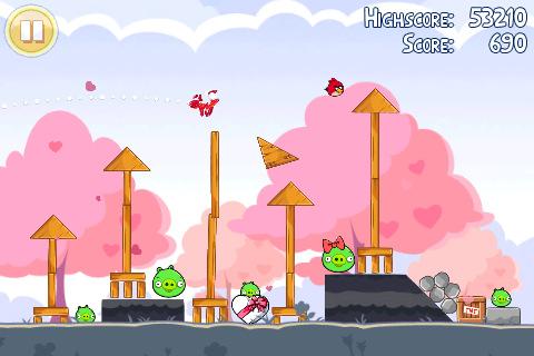 [iTunes] Angry Birds Season : De nouveau Niveaux de Jeu Spécial Saint Valentin