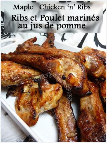 Ribs et poulet marinés au jus de pomme
