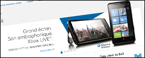 Bell sort le HTC HD7, le smartphone avec l’écran la plus grande au monde !