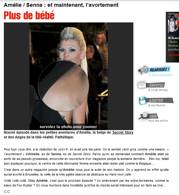 Je ne résiste pas à publier la brève de Voici....