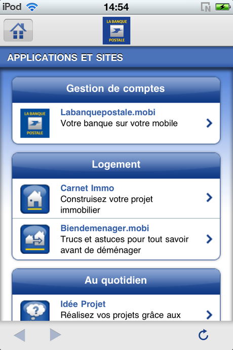 L’appli du jour BlogiPhone – Accès Compte de la Banque Postale, sur iPhone/iPod Touch