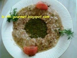 salade d'aubergines et poivrons verts