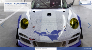 Porsche thank you1 300x164 Porsche crée un modèle avec les noms de ses fans Facebook  