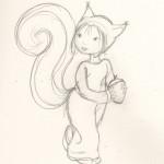 Illustration d’un petit écureuil et de sa mamie souris !