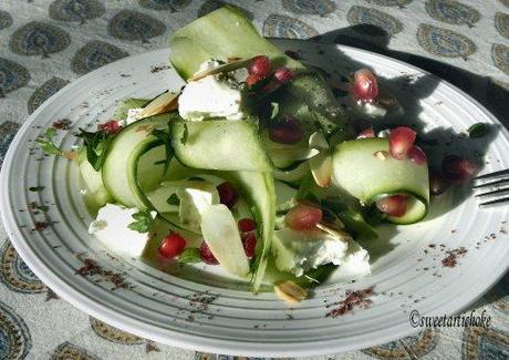 Pomegranate and Cucumber salad- Salade de grenade et concombre