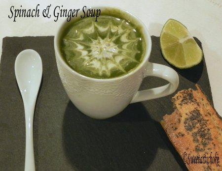 Spinach & Ginger soup – Soupe aux épinards et gingembre