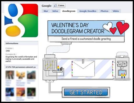 Doodlegram creator Google Un Doodle artistique pour la saint valentin !