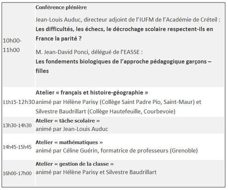 « l’approche pédagogique différenciée pour les garçons et  les filles »