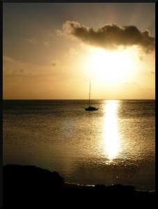 Coucher de soleil sur la mer