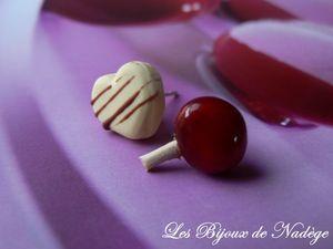 Boucles d'oreilles Macaron et autres gourmandises en puces , clou P1190418