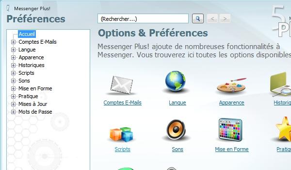 options Messenger Plus 5 disponible au téléchargement