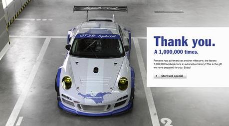 La Porsche Facebook pour 1M de fan