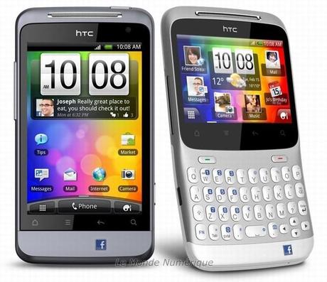 MWC 2011 : HTC lance deux smartphones dédiés à Facebook, le Chacha et le Salsa