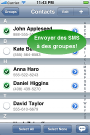 screen SMS Groupés