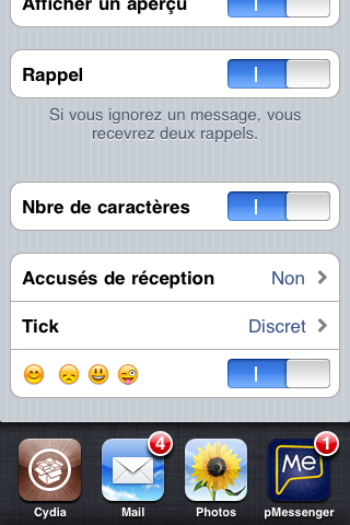 iPhone Delivery SMS iOS4