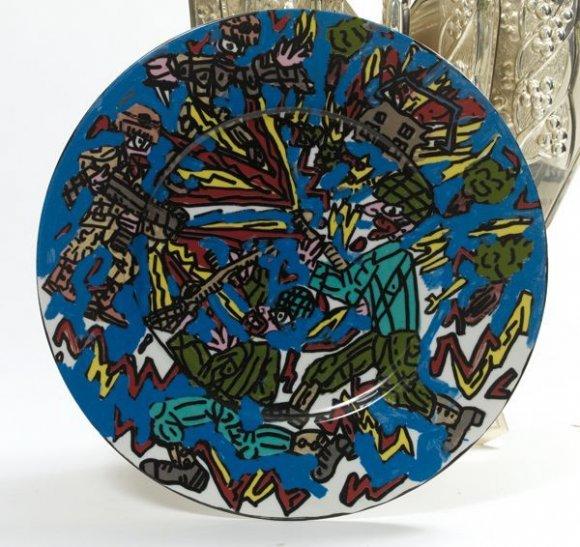 1297952860115364 Assiette de Robert Combas chez Cornette de Saint Cyr   Céramique Design & Moderne