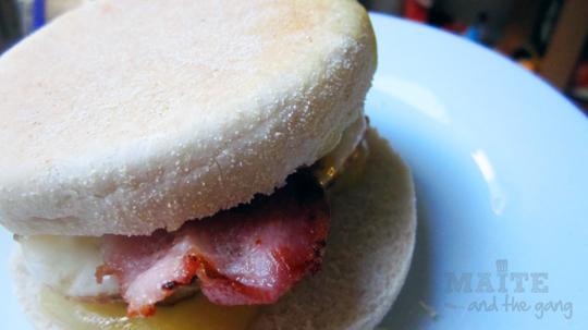 Egg bacon muffin, toujours from London…