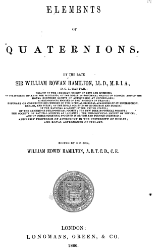 Hamilton, un mathématicien irlandais