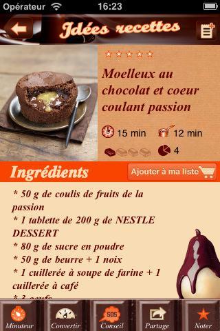 Des recettes à base de chocolat sur votre iPhone...