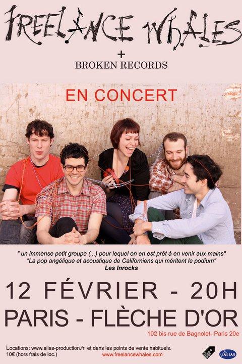 Review Concert : Freelance Whales + Broken Records @ Flèche d'Or 12/02/11