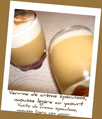 Verrine crème spéculoos, mousse légère au yaourt (Thermomix) - Vasito de crema speculoos, mousse ligera de yogùr (Thermomix)