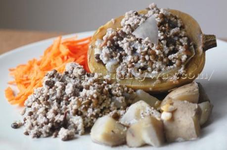 Couge farçie de couscous aux lentilles