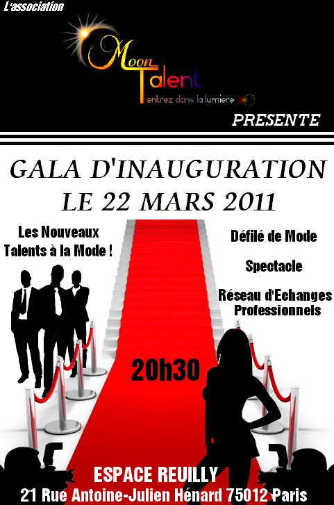 Gala MoonTalent Evènements  le 22 mars prochain !!