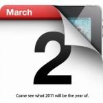 [iPad 2] A noter dans votre Agenda: Special Event Apple, le 2 mars.