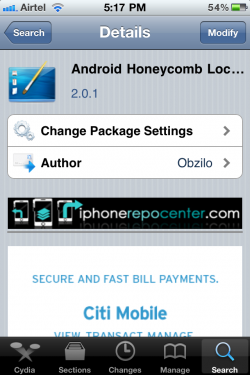 Un LockScreen Android HoneyComb sur votre iPhone...