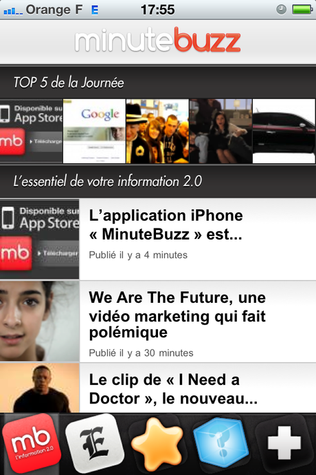 Le site minutebuzz lance son application Iphone