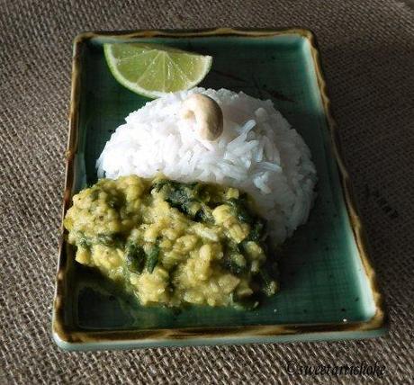 Moong daal with watercress – Daal (lentilles “moong”) au cresson