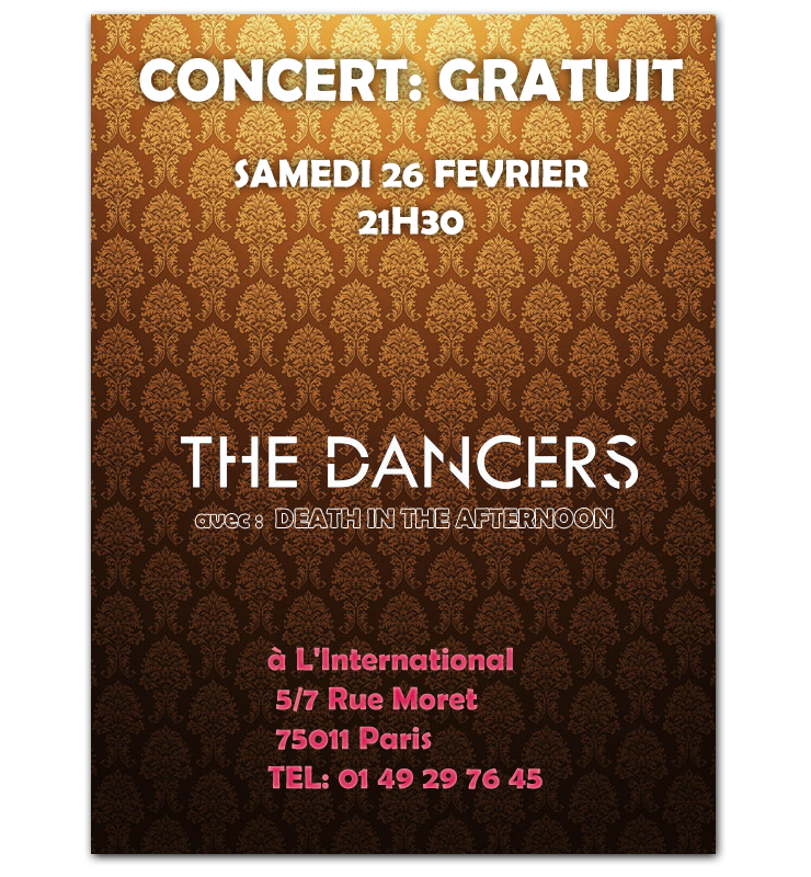 CONCERT THE DANCERS THE DANCERS EN CONCERT SAMEDI SOIR A LINTERNATIONAL | GRATUIT