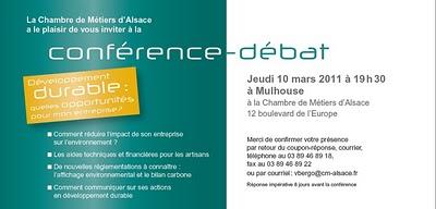 Sur votre agenda : Le Cycle Régional des conférences 2011 de la Chambre de Métiers d'Alsace